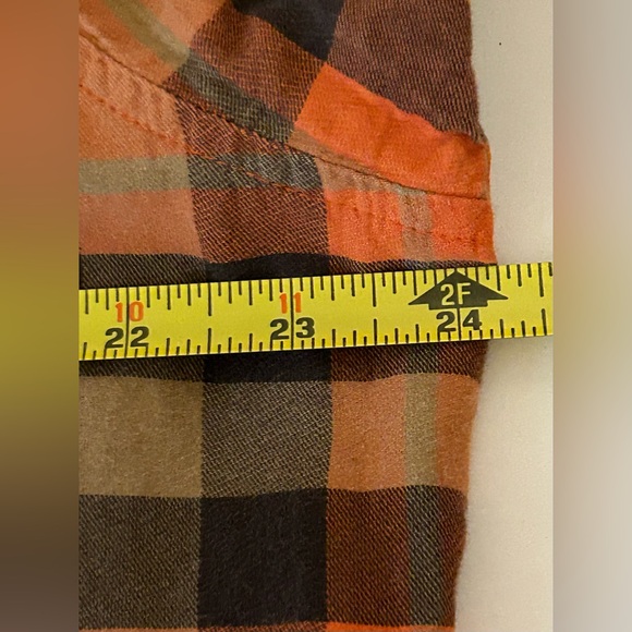 COLUMBIA Button Up Shirt Men's Size XL Plaid Checks Orange and‎ Brown - Picture 10 of 11